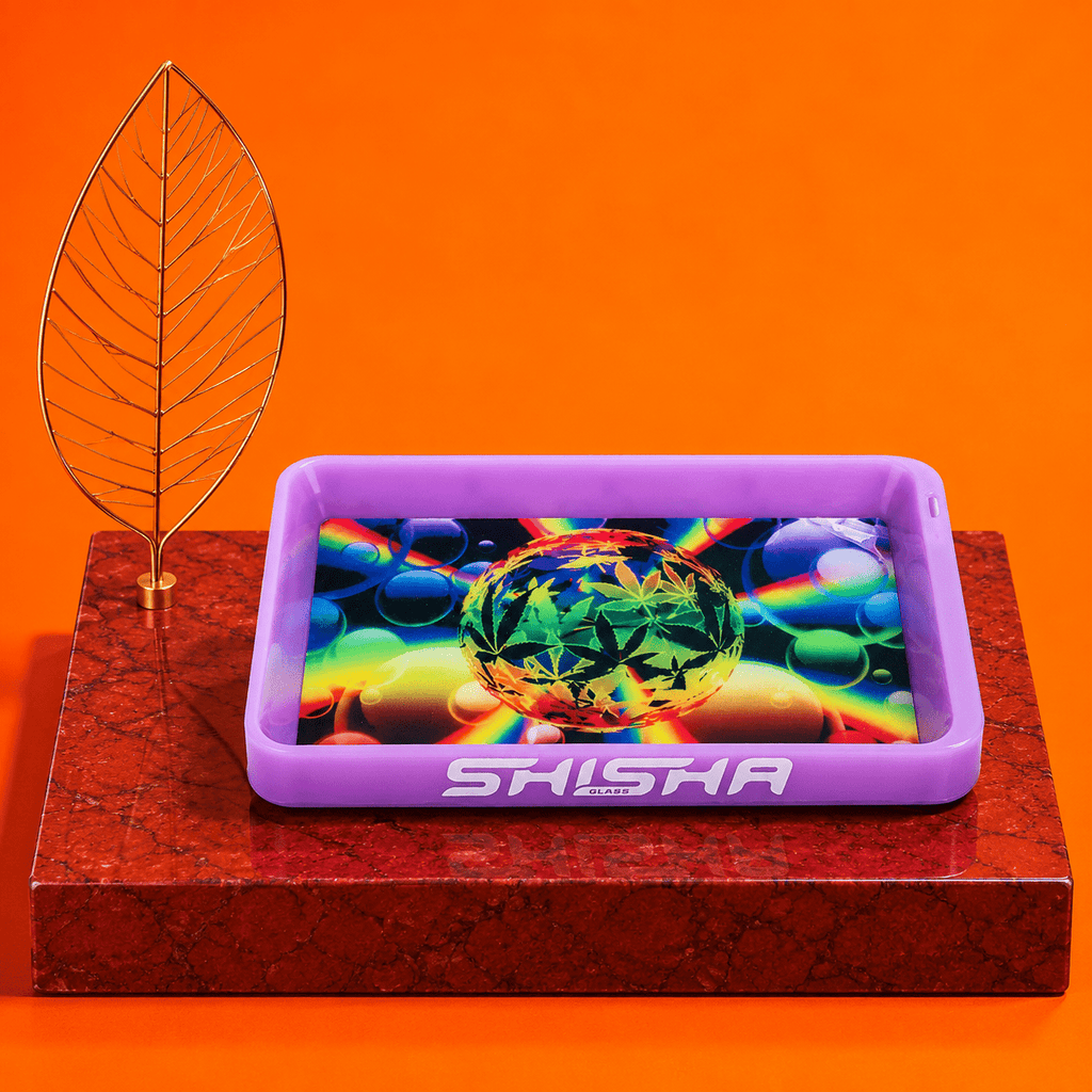 ShishaGlass 7-Color Glow Purple Rolling Tray | Shisha Glass