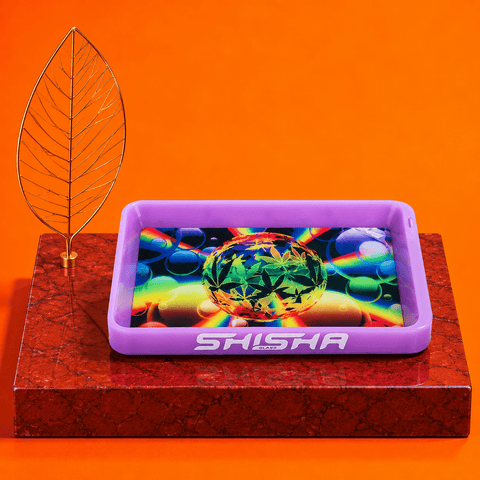 ShishaGlass 7-Color Glow Purple Rolling Tray | Shisha Glass
