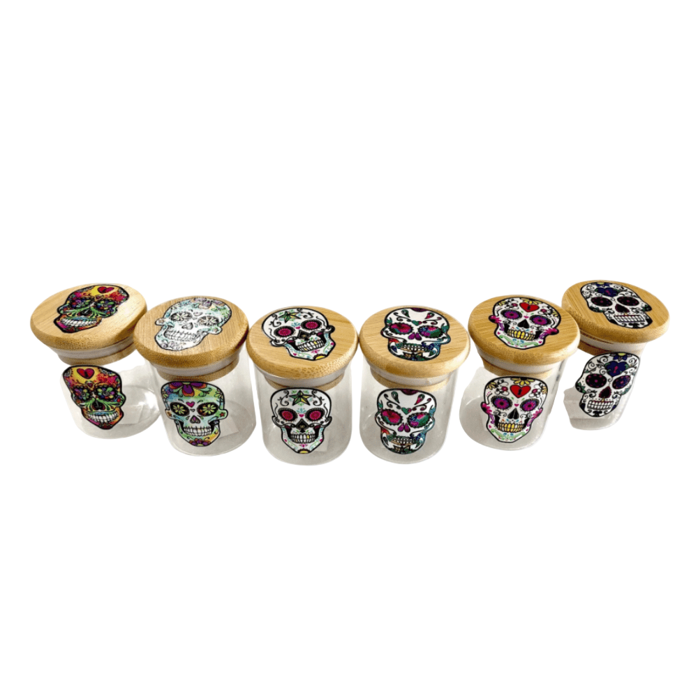 Shishaglass Bamboo Stash Pop Top Storage Glass Jar S1 | Shisha Glass