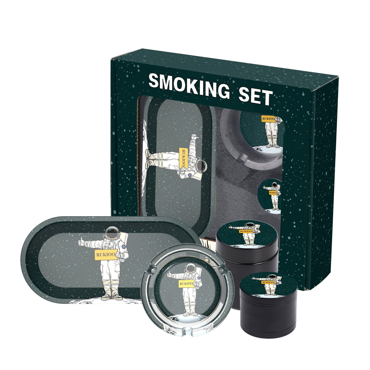 Shishaglass Complete Smoking Set Box (Pipe,Grinder,Ash Tray,Rolling Tray,Jar) | Shisha Glass