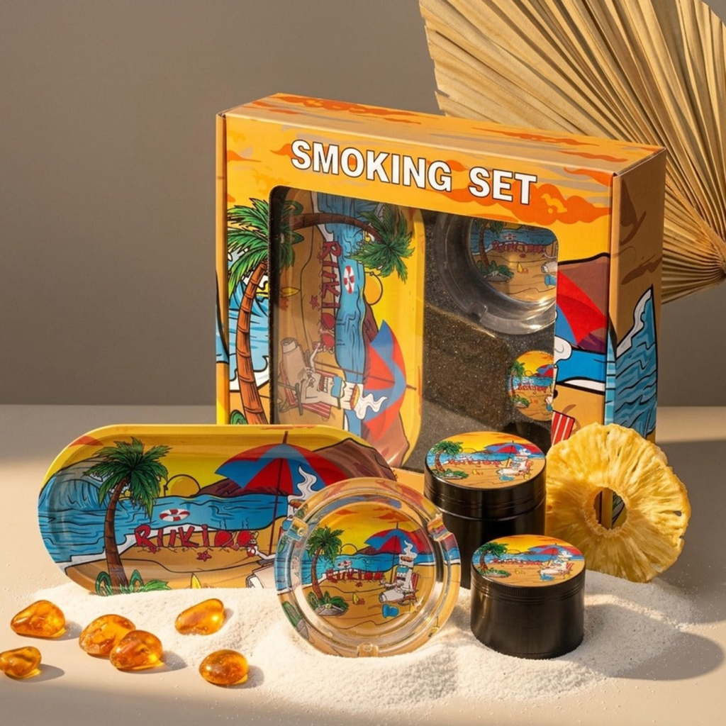 Shishaglass Complete Smoking Set Box (Pipe,Grinder,Ash Tray,Rolling Tray,Jar) | Shisha Glass
