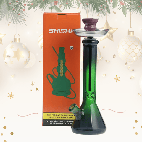 Shishaglass EX7 Colourful Beaker Base Glass Waterpipe With Ice Catcher 32cm | Shisha Glass