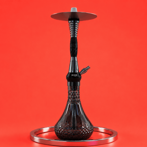 Shishaglass Fancy Black Hookah 53cm | Shisha Glass
