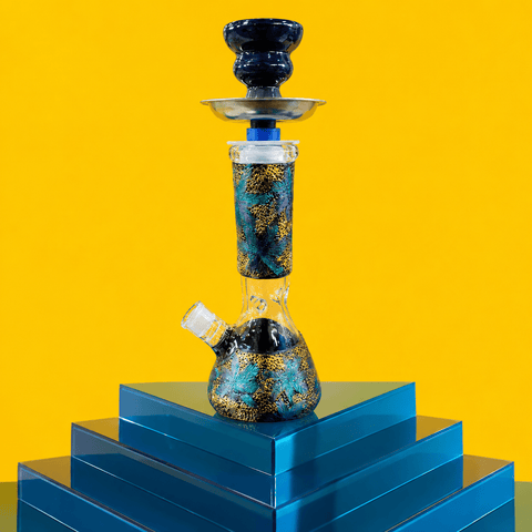 Shishaglass Golden Leaf Shisha Pipe Vase 30cm | Shisha Glass