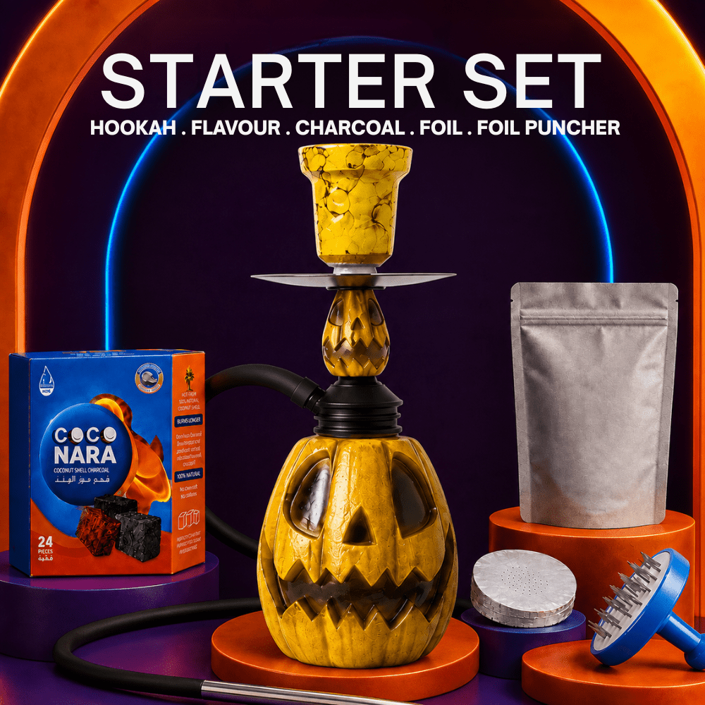 Shishaglass SS18 Pumpkin LED Complete Hookah Starter Set | Shisha Glass