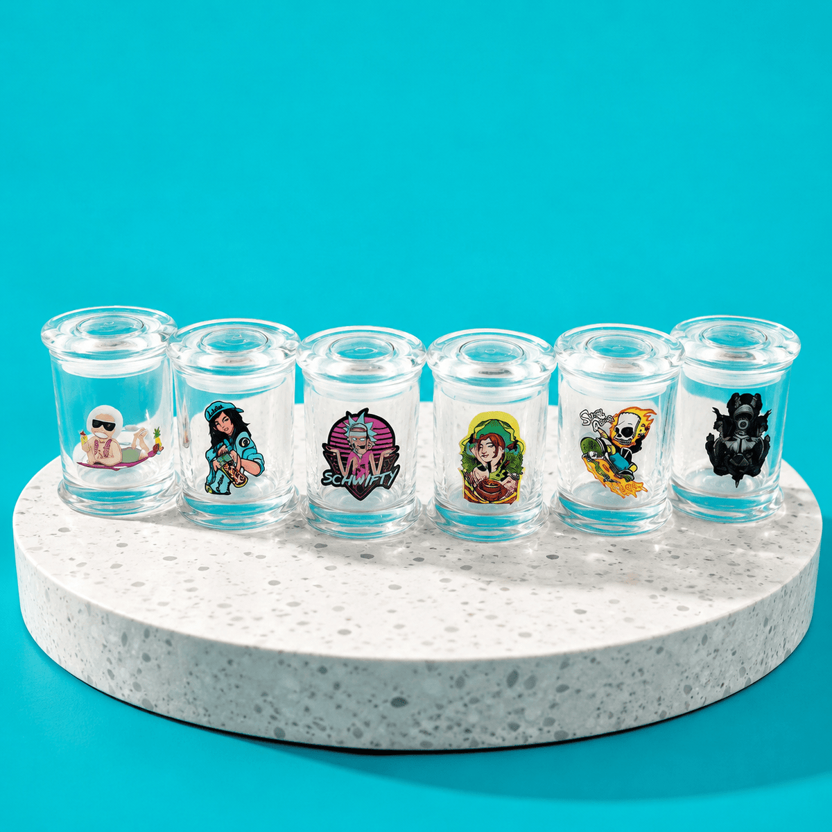 Shishaglass Stash Pop Top Storage Glass Jar JT | Shisha Glass