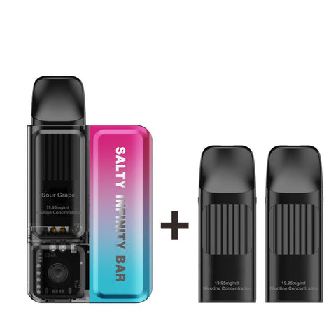 Sour Grape Disposable Vape + 2 x Replacement Pods COMBO | Shisha Glass