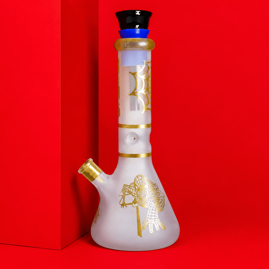 Spider-Man Beaker Base Glass Waterpipe With Ice Catcher 32cm | Shisha Glass