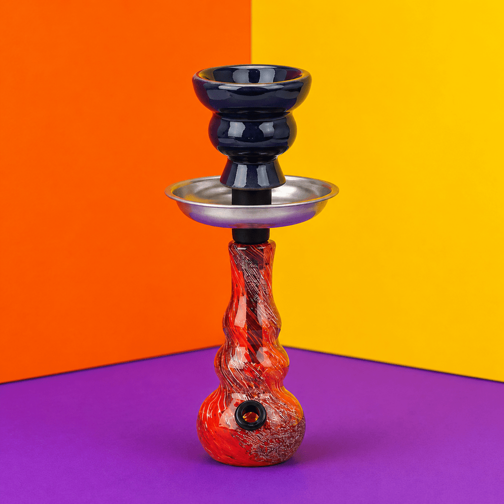 ST1 Coloured Triple Round Base Glass Waterpipe 15.2cm | Shisha Glass