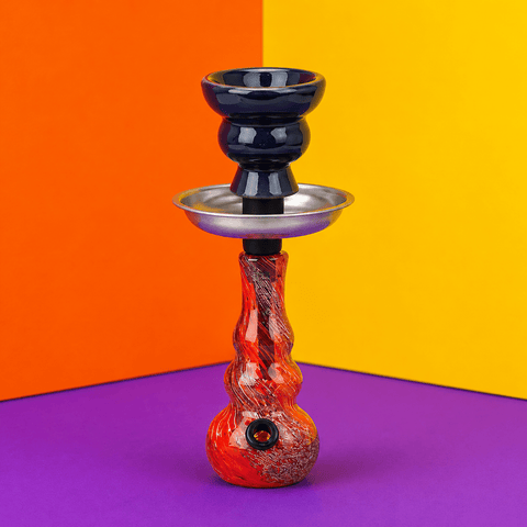 ST1 Coloured Triple Round Base Glass Waterpipe 15.2cm | Shisha Glass