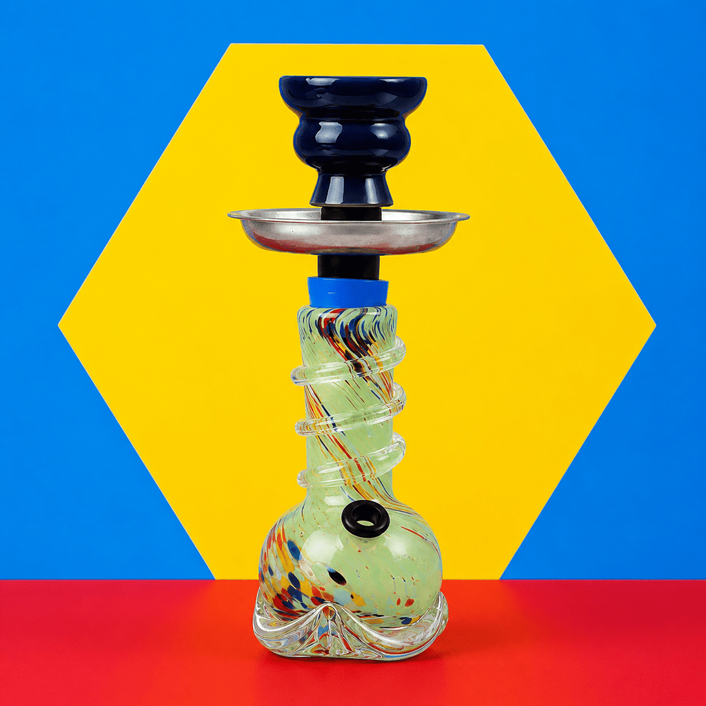 ST2 Coloured Twister Round Base Glass Waterpipe 15.2cm | Shisha Glass