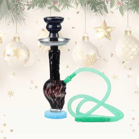 ST3 Coloured Skull Round Base Glass Waterpipe 15.2cm | Shisha Glass