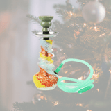 ST5 Coloured Twister Triple Round Base Glass Waterpipe 20.3cm | Shisha Glass