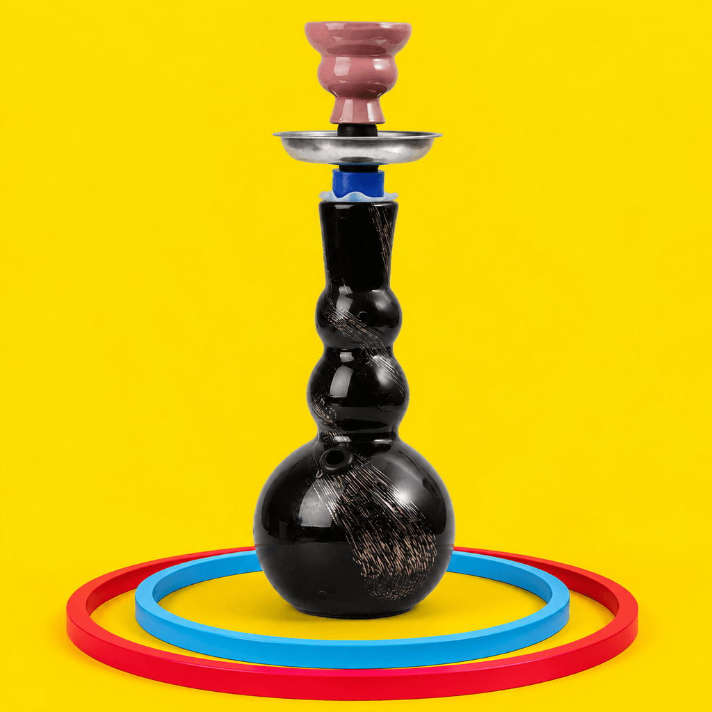 ST8 Coloured Triple Round Base Glass Waterpipe 25.4cm | Shisha Glass