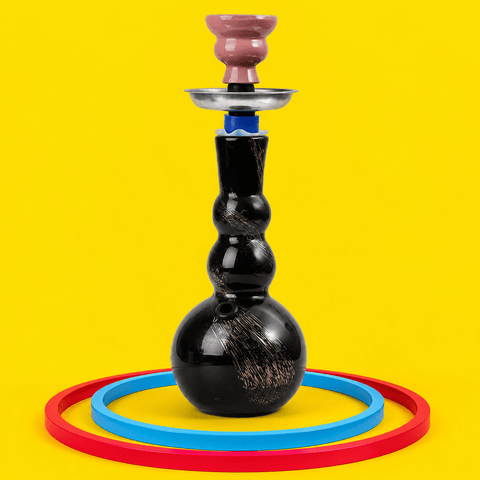 ST8 Coloured Triple Round Base Glass Waterpipe 25.4cm | Shisha Glass