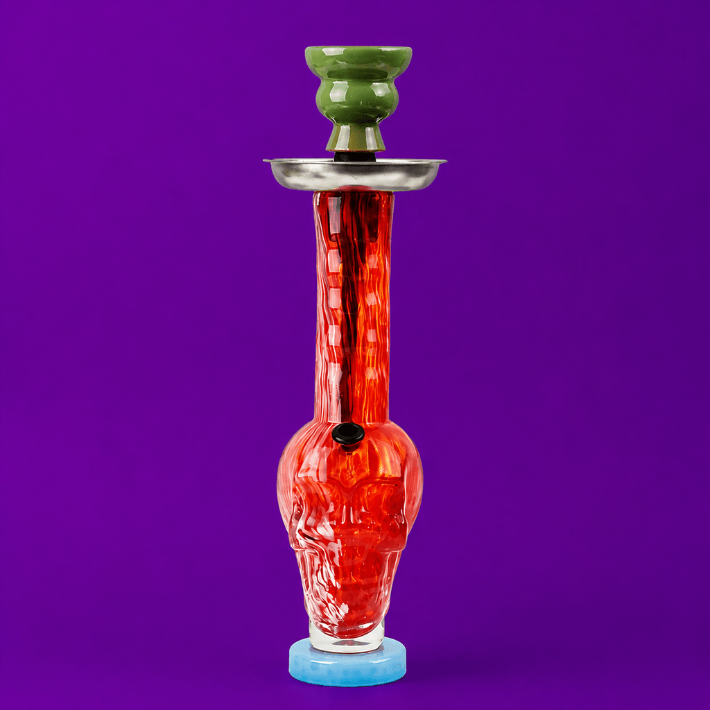 ST9 Coloured Skull Round Base Glass Waterpipe 30.4cm | Shisha Glass