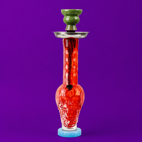 ST9 Coloured Skull Round Base Glass Waterpipe 30.4cm | Shisha Glass