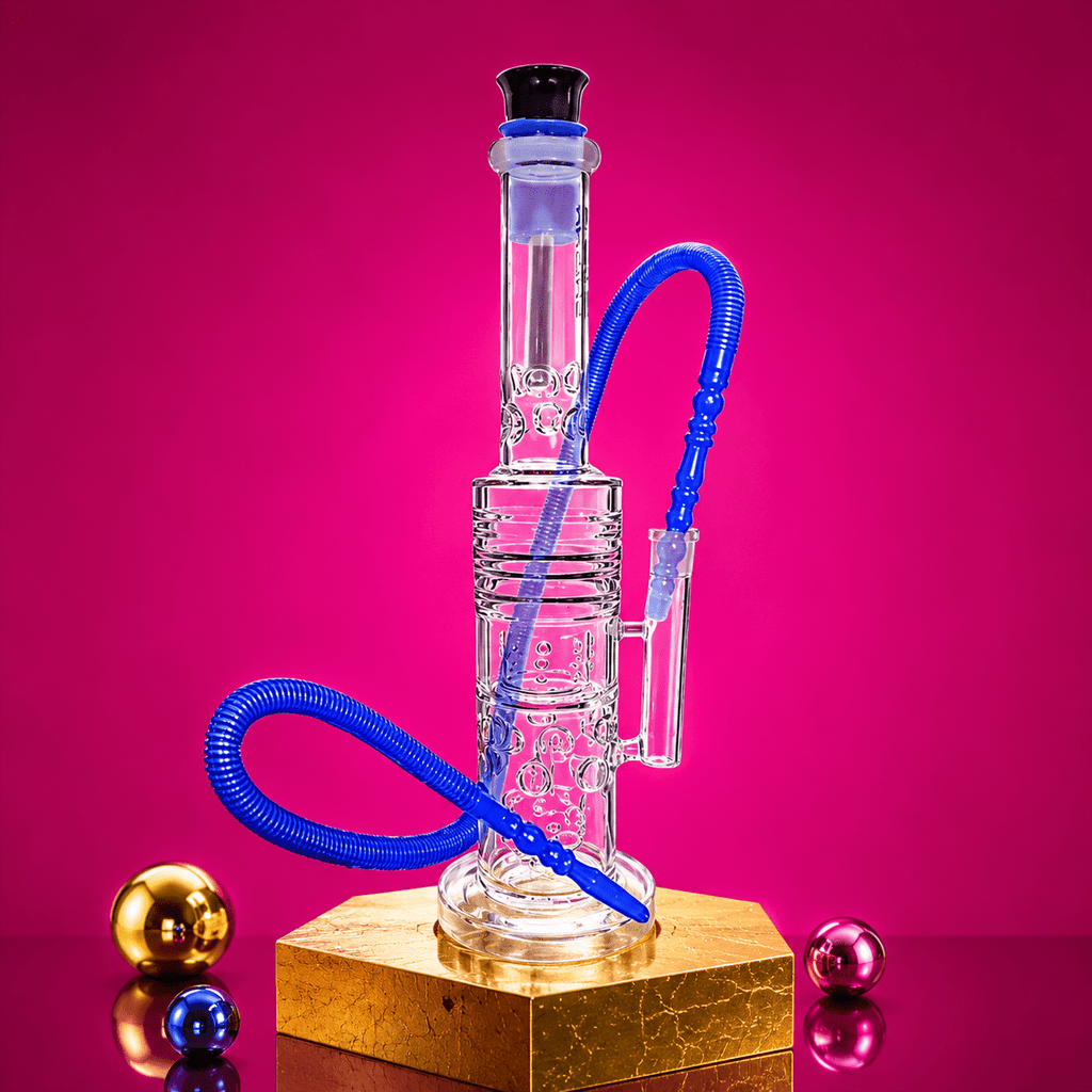 Straight Base Triple Percolator Glass Waterpipe 47cm | Shisha Glass
