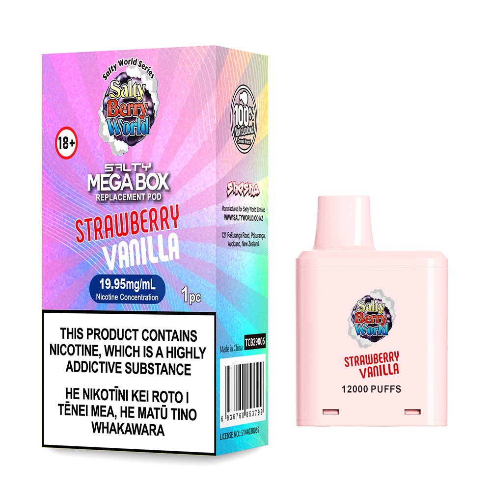 Strawberry Vanilla - Salty Mega Box Replacement Pod | Shisha Glass