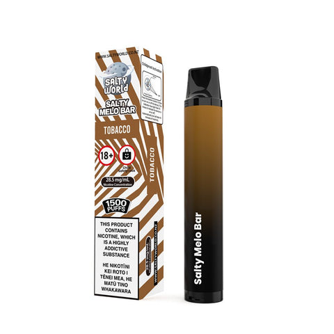 Tobacco - Salty MELO Bar Disposable Vape 28.5mg/ml | Shisha Glass