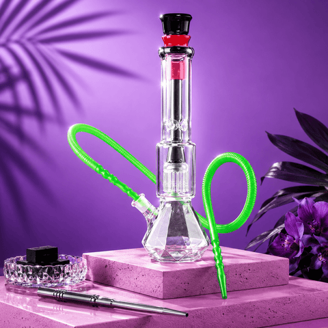 Tree Percolator Diamond Beaker Base Glass Waterpipe With Ice Catcher 40cm | Shisha Glass