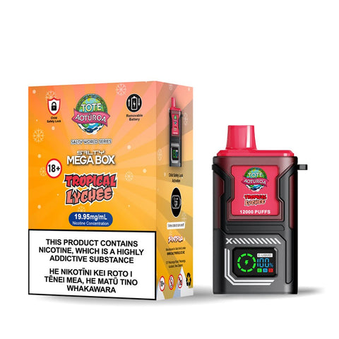 Tropical Lychee - Salty MEGA BOX Disposable Vape | Shisha Glass