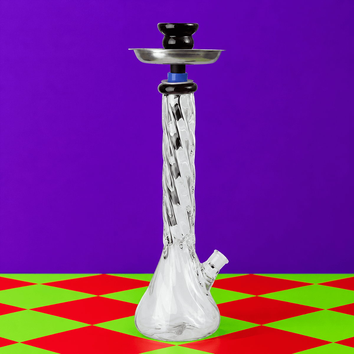 Twisted Beaker Base Glass Waterpipe With Ice Catcher 41cm | Shisha Glass