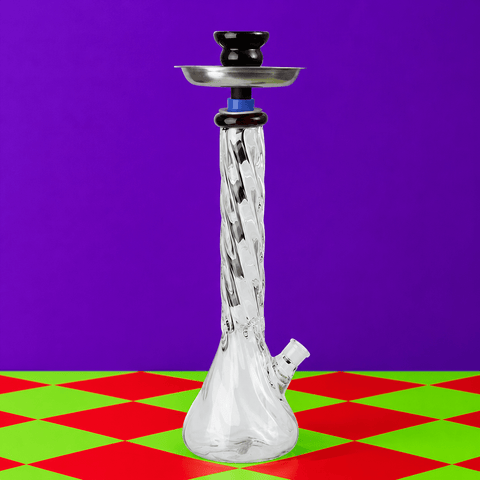 Twisted Beaker Base Glass Waterpipe With Ice Catcher 41cm | Shisha Glass