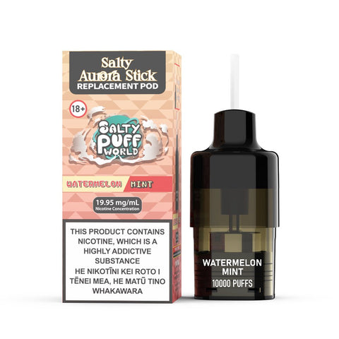 Watermelon Mint - Salty AURORA STICK Replacement Pod | Shisha Glass
