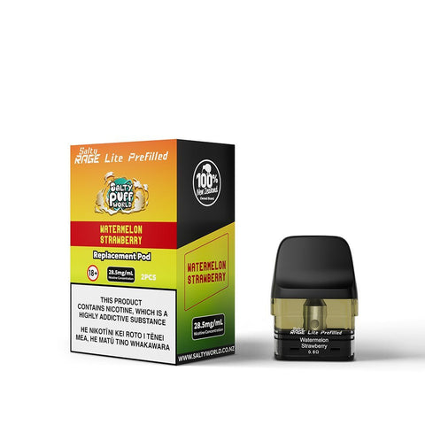 Watermelon Strawberry - Salty Rage Lite Prefilled Pod 2x | Shisha Glass