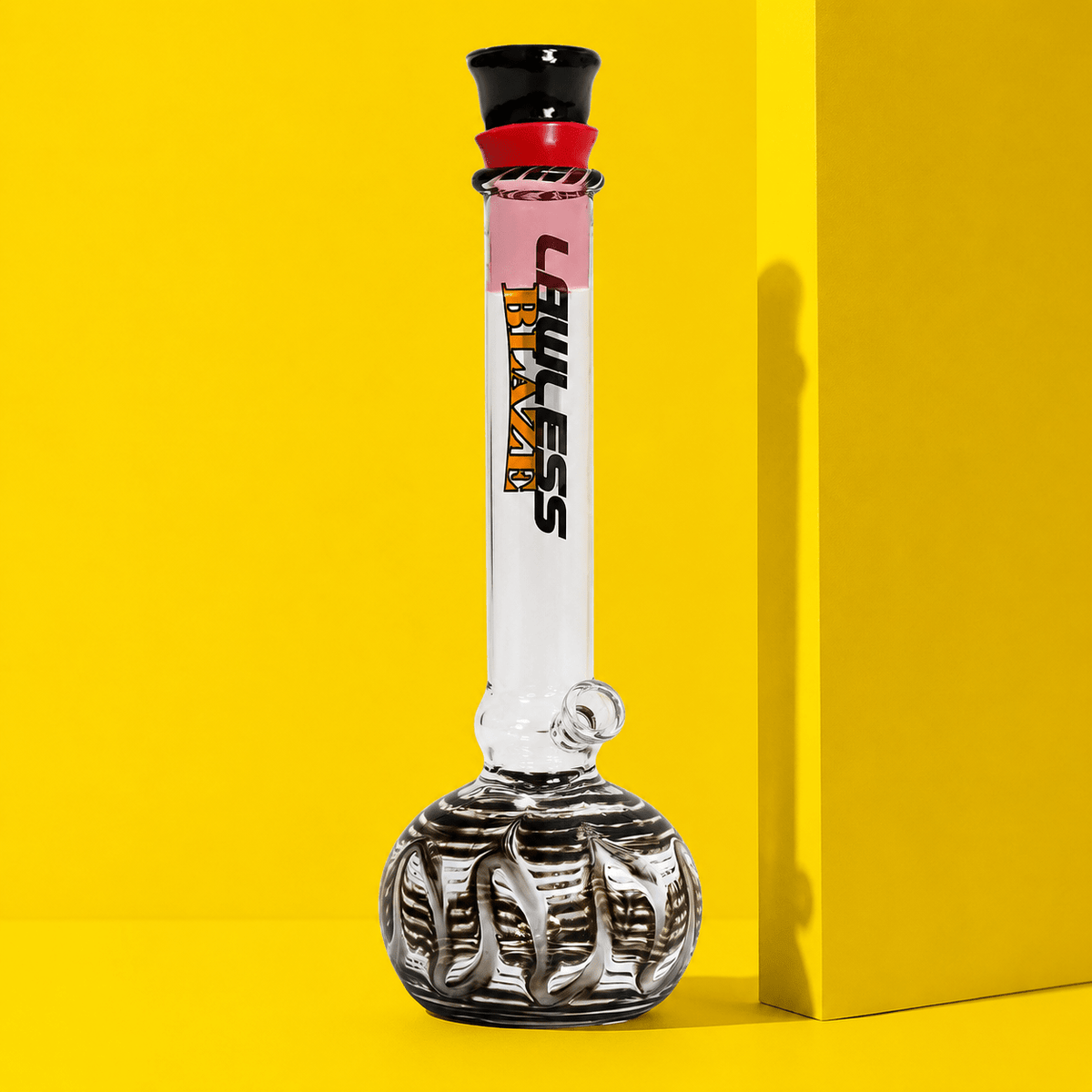 Wavy Pattern Round Base Glass Waterpipe 20cm | Shisha Glass
