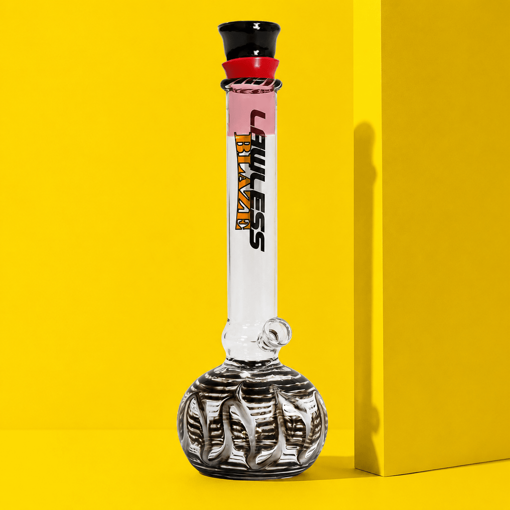 Wavy Pattern Round Base Glass Waterpipe 20cm | Shisha Glass