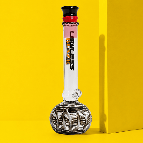 Wavy Pattern Round Base Glass Waterpipe 20cm | Shisha Glass