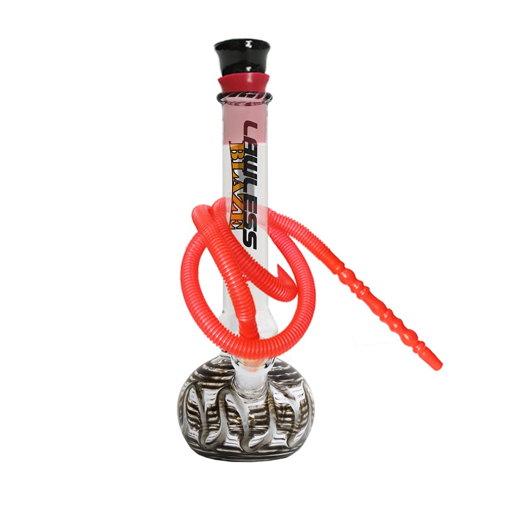 Wavy Pattern Round Base Glass Waterpipe 20cm | Shisha Glass