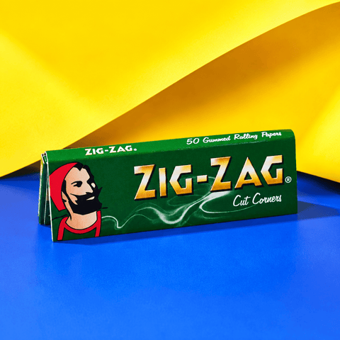 Zig-Zag Green Cut Corners | Shisha Glass