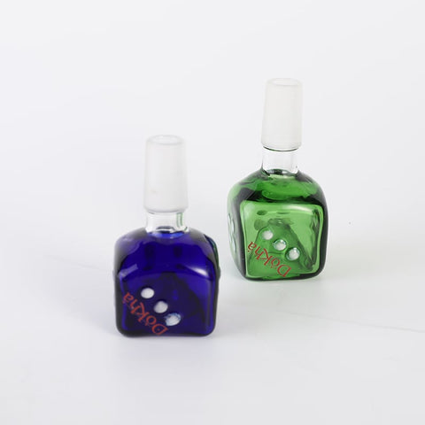 14mm Male Dokha Glass Dice Shape Shisha Bowl | Shisha Glass