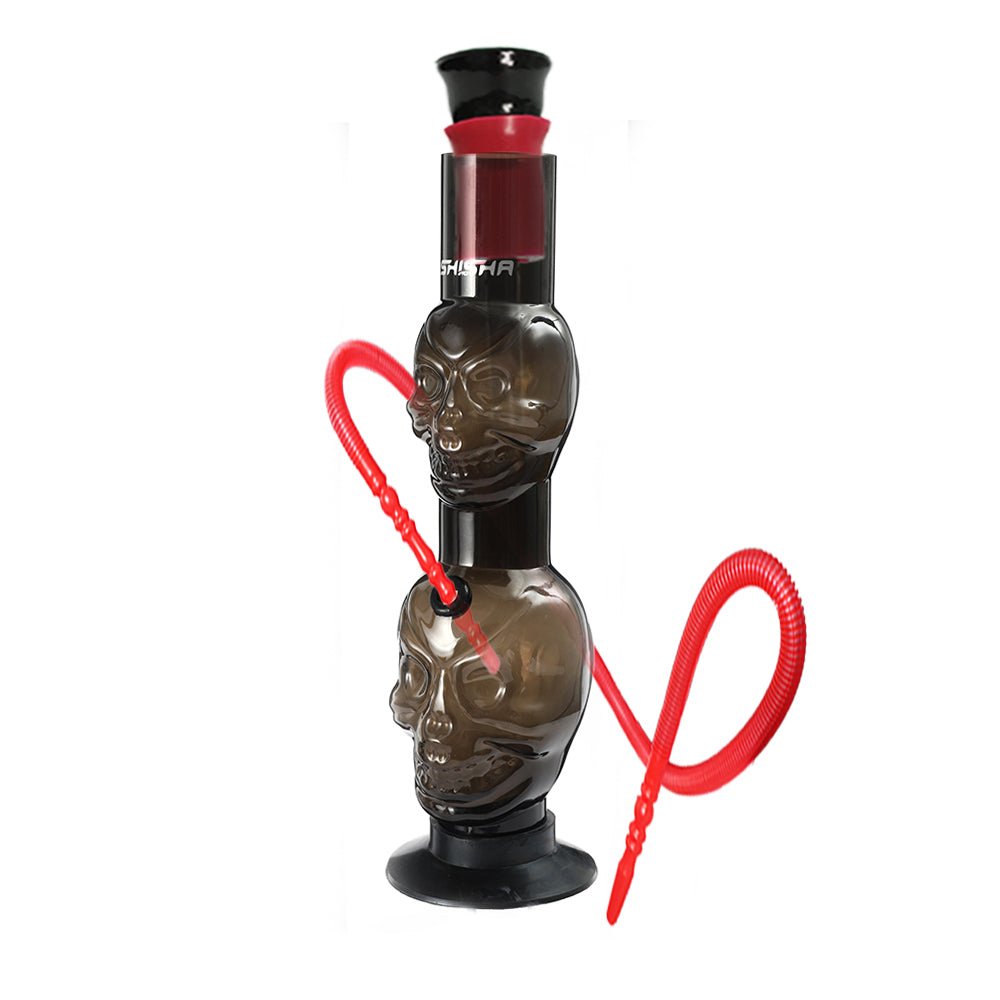 Acrylic Double Skull Round Base Bong 30cm - Shisha Glass