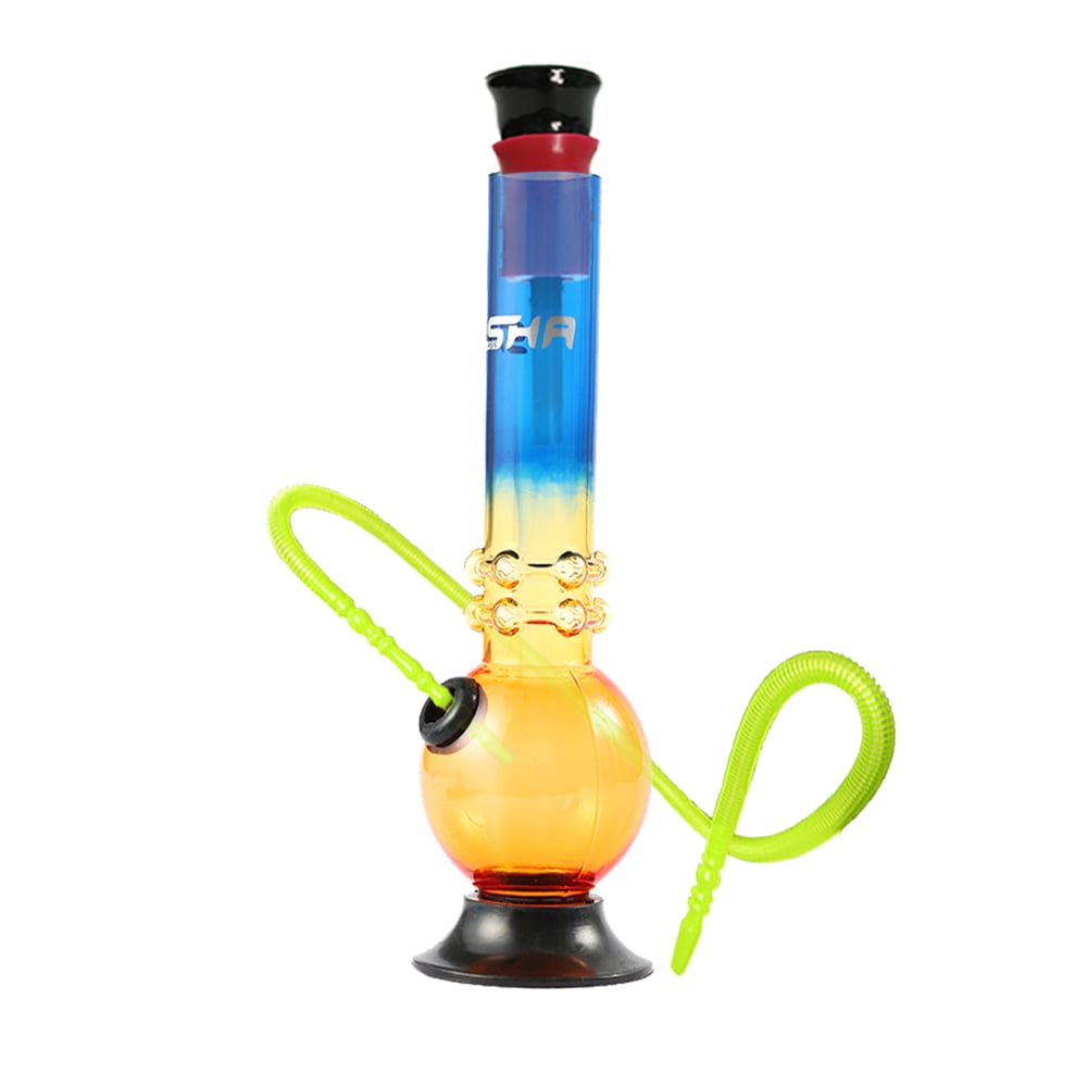 Acrylic Tiny Double Collar Round Base Waterpipe 15cm | Shisha Glass