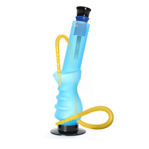 Acrylic Wide Round Base Bent Neck Waterpipe 32cm | Shisha Glass