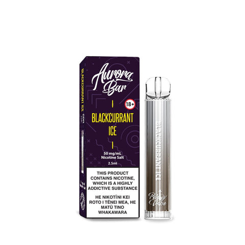 Aurora Bar Blackcurrant Ice Disposable Vape - Shisha Glass