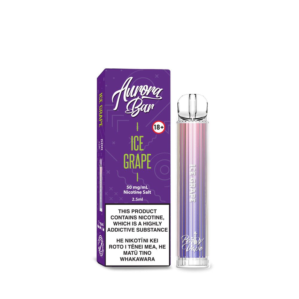 Aurora Bar Ice Grape Disposable Vape - Shisha Glass