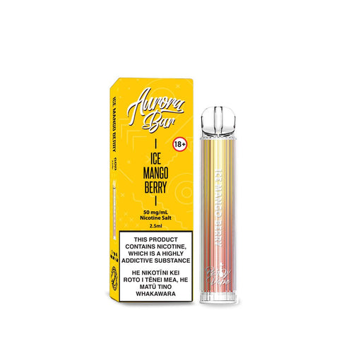 Aurora Bar Ice Mango Berry Disposable Vape - Shisha Glass