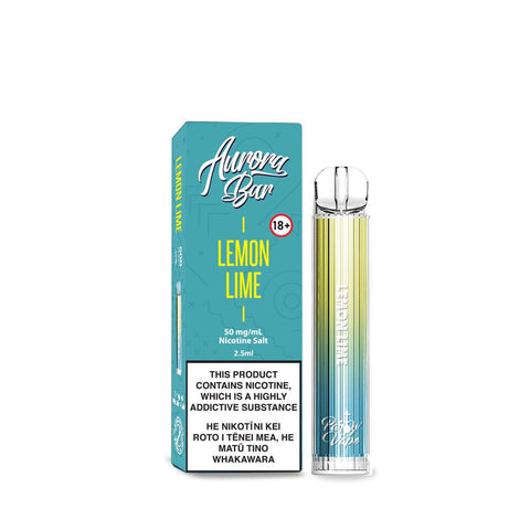 Aurora Bar Lemon Lime Disposable Vape - Shisha Glass