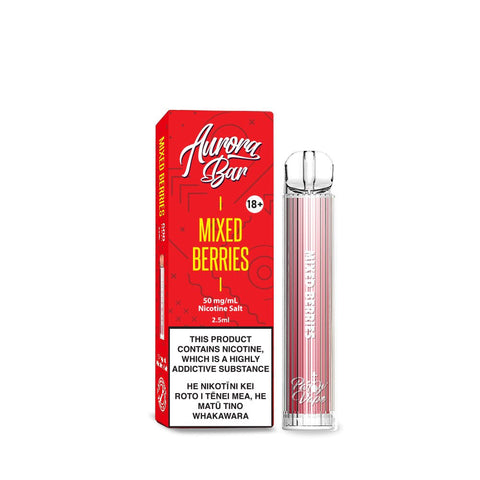 Aurora Bar Mixed Berries Disposable Vape - Shisha Glass
