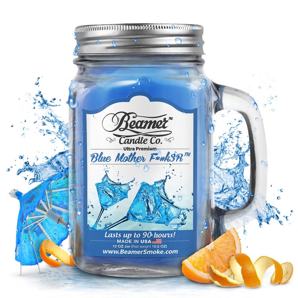 Blue Mother F*#k3r 12 oz (350ml) Beamer Candle - Shisha Glass