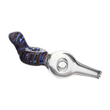 Blue Striped Glass Hand Weed Pipe 17.5cm - Shisha Glass