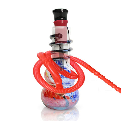 Colored Twister Double Round Base Glass Bong 20.5cm - Shisha Glass