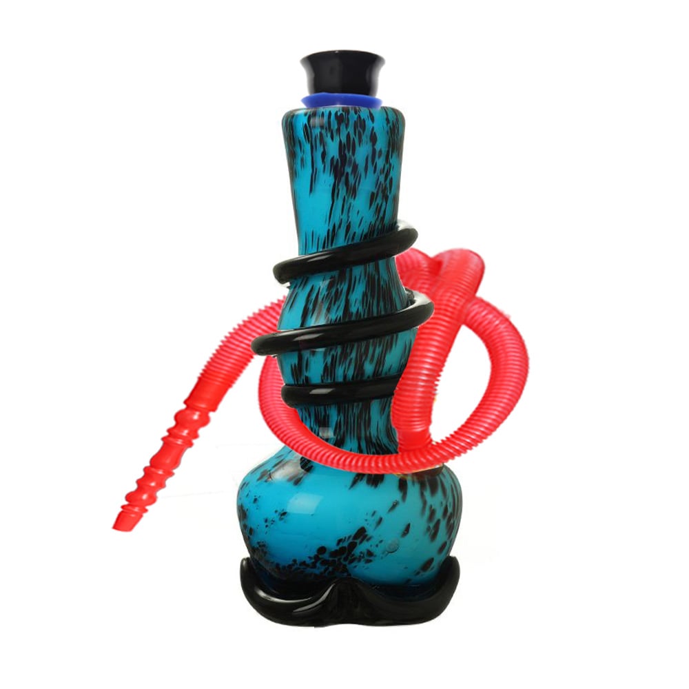 Coloured Glass Bong with Spiral 8" - Shisha Glass