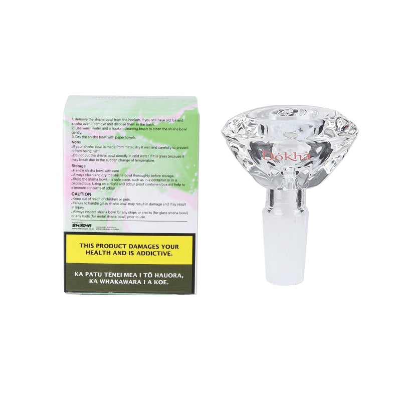 Dokha Diamond Shine Bowl Drop Cone Glass Pipe 14mm - Shisha Glass