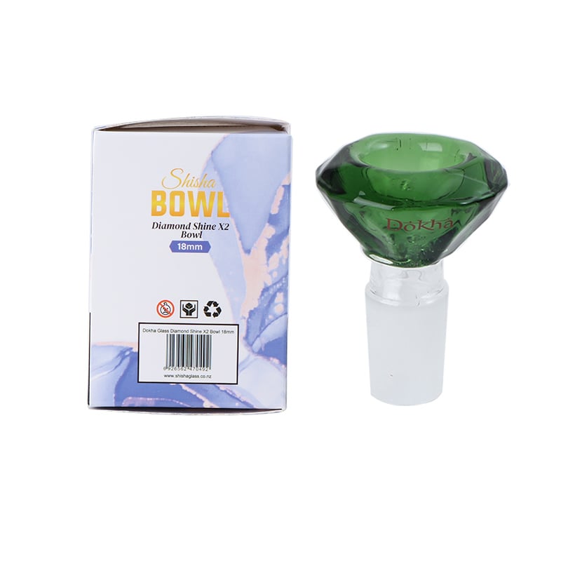 Dokha Diamond Shine X2 Bowl Drop Cone Glass Pipe 18mm - Shisha Glass